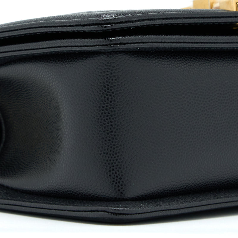 Chanel Small Boy Bag Caviar Black GHW (Microchip )