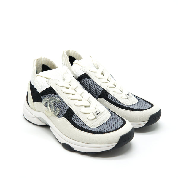 CHANEL CC LOGO SNEAKER WHITE/GREY/BLACK