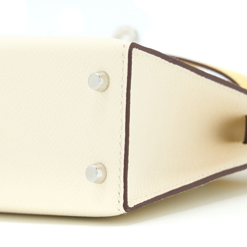 Hermes Mini Kelly II 20cm Epsom Nata / Sesame / Iaune Poussin SHW