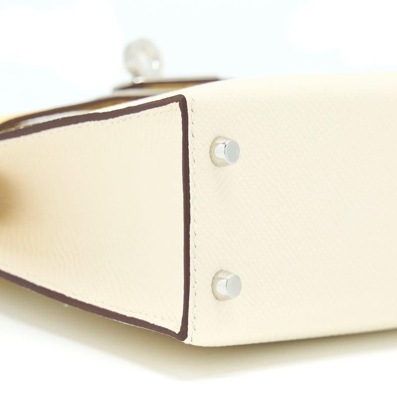 Hermes Mini Kelly II 20cm Epsom Nata / Sesame / Iaune Poussin SHW