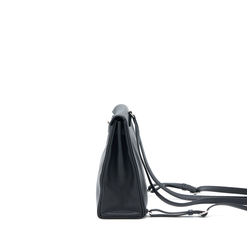 Hermes Kelly Ado Backpack Clemence Black SHW Stamp C