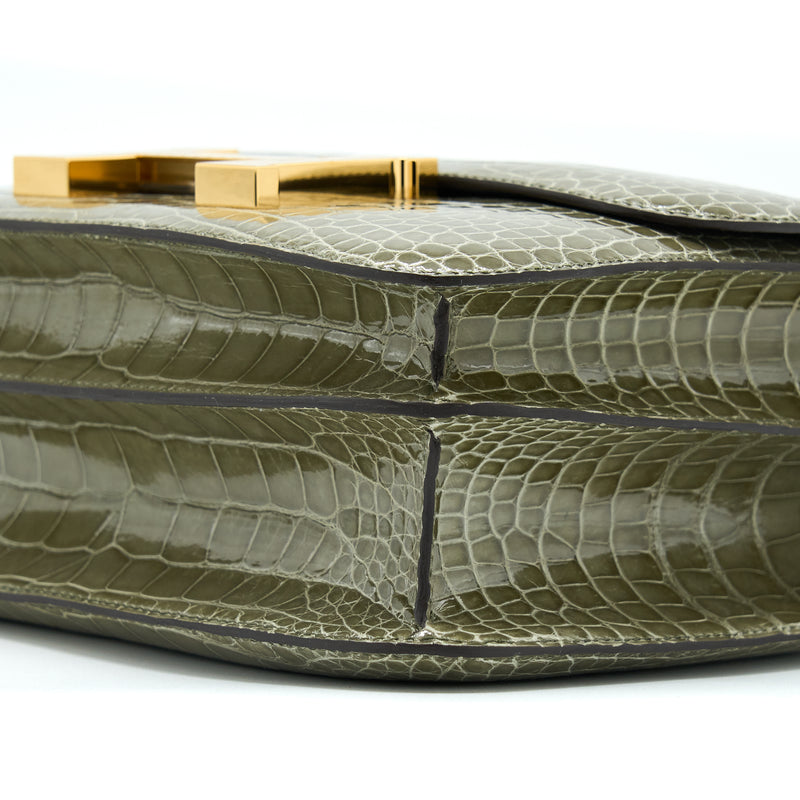 Hermes Constance 24 Alligator 81 Gris Tourterelle GHW Stamp Y