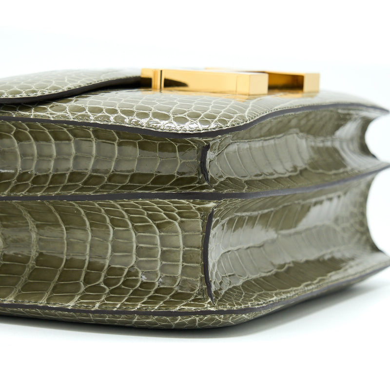 Hermes Constance 24 Alligator 81 Gris Tourterelle GHW Stamp Y