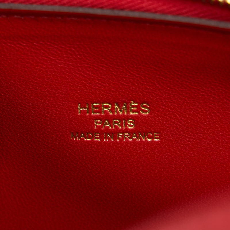 Hermes Mini Bolide Chevre Rouge De Coeur GHW Stamp D