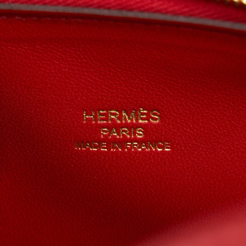 Hermes Mini Bolide Chevre Rouge De Coeur GHW Stamp D