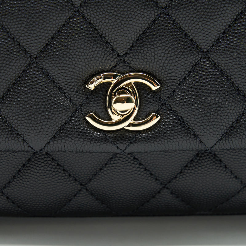 Chanel Coco Handle Extra Mini Black Embossed Handle LGHW