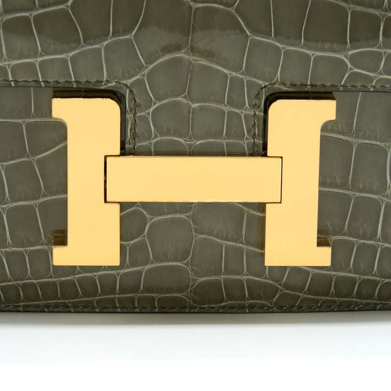 Hermes Constance 24 Alligator 81 Gris Tourterelle GHW Stamp Y
