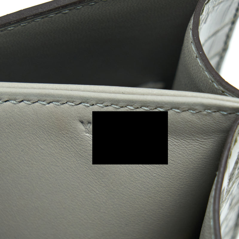 Hermes Constance 24 Alligator 81 Gris Tourterelle GHW Stamp Y
