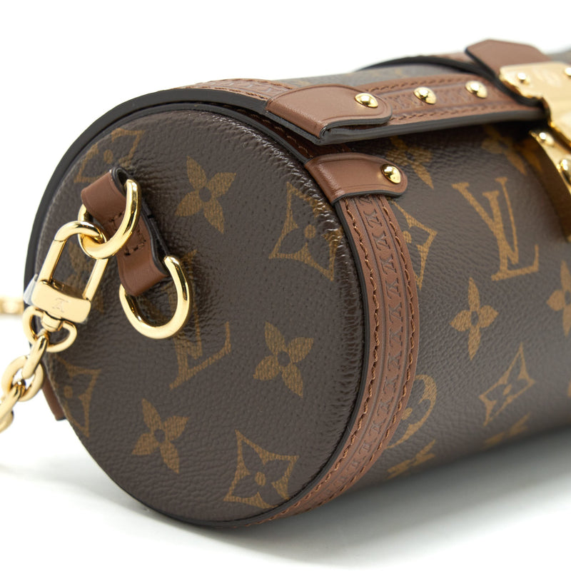 Papillon trunk leather handbag Louis Vuitton Brown in Leather