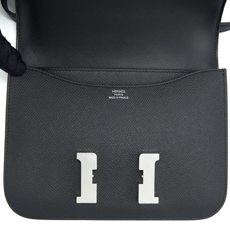 Hermes Mini Constance Epsom Black SHW Stamp U