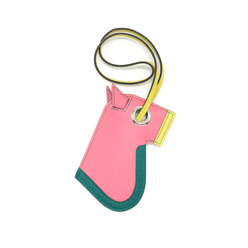 Hermes Camail Key Ring Rose Azalee/ Mala/ Lime