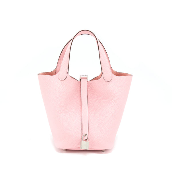 Hermes Picotin 18 Lock Bag Clemence 3Q Rose Sakura SHW Stamp U
