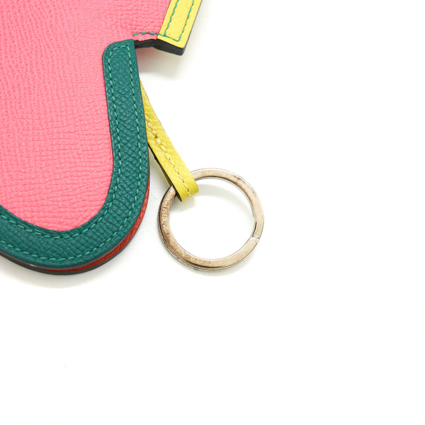 Hermes Camail Key Ring Rose Azalee/ Mala/ Lime