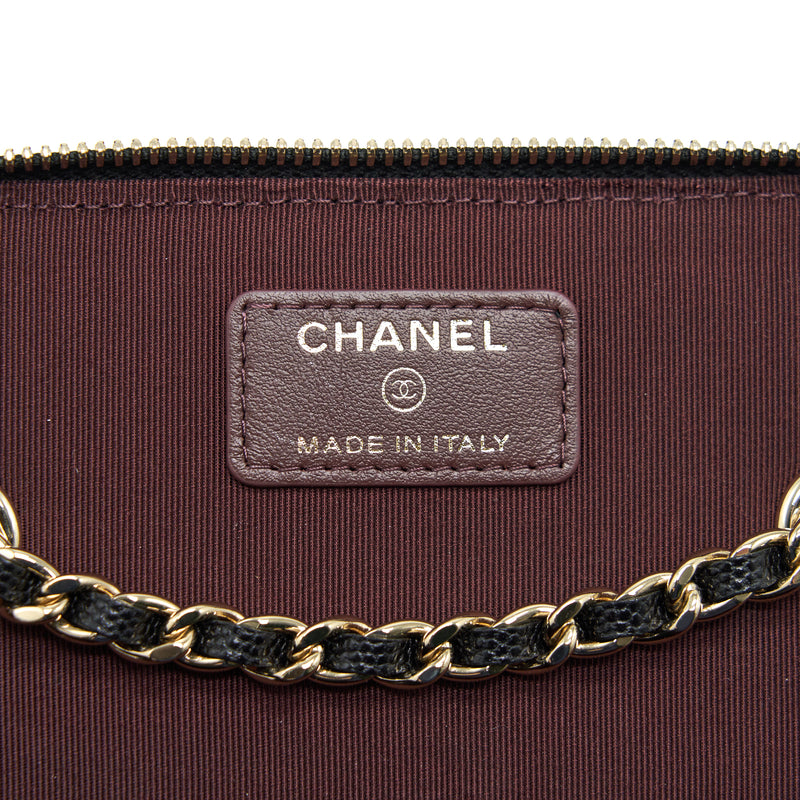 Chanel Caviar Small Long Vanity With Chain Black LGHW