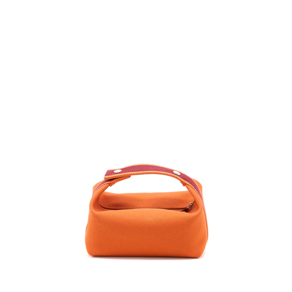 Hermes Bride A Brac Travel Case Small Model Canvas Orange Feu SHW