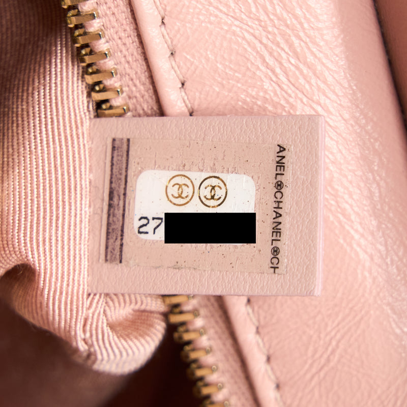 Chanel Small Gabrielle Hobo Bag Calfskin Light Pink Multicolour Hardware