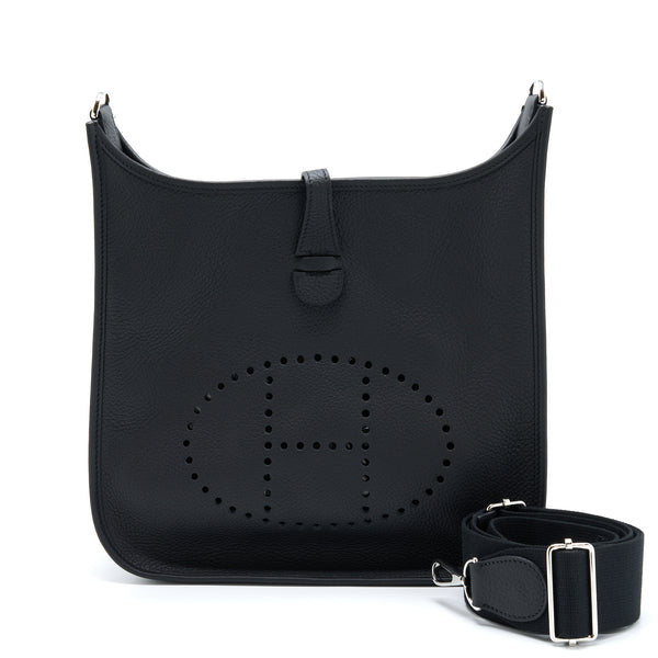 Hermes Evelyne 29 Clemence Black SHW Stamp Z
