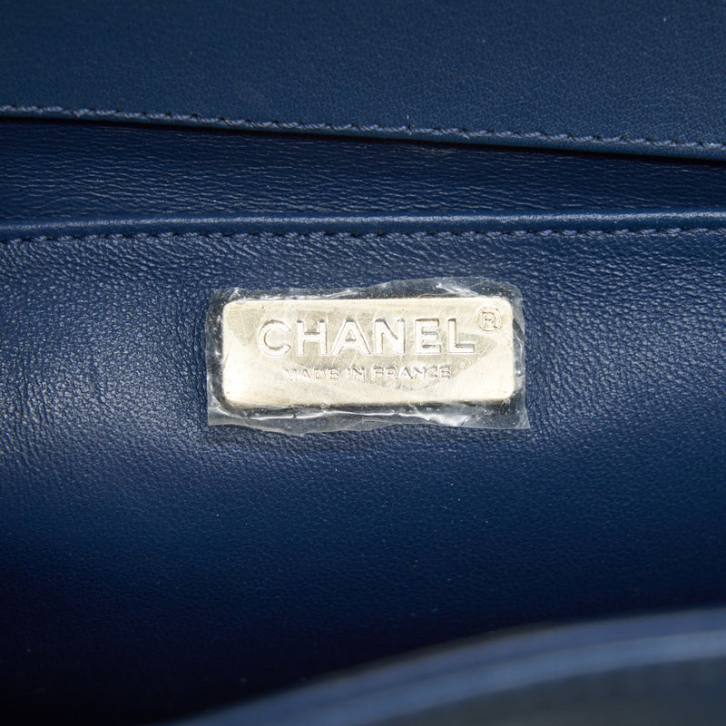 Chanel Medium Boy flap Bag Python Leather Blue LGHW