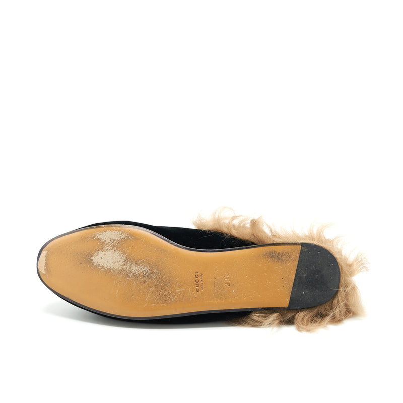 Gucci Size 39.5 Velvet mules Fur Black