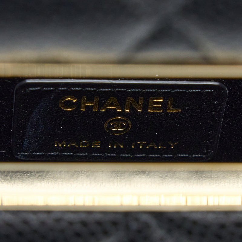 Chanel Vertical Evening Chain Bag Caviar Black LGHW (Microchip)