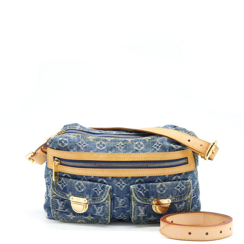 Louis Vuitton - Authenticated Palermo Handbag - Denim - Jeans Blue for Women, Good Condition