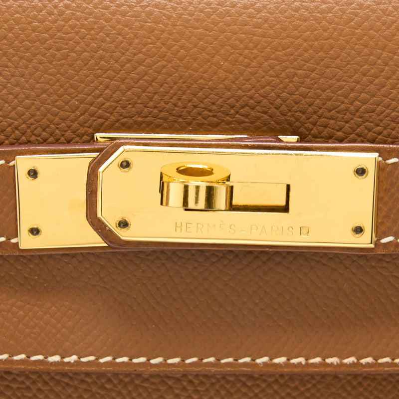 Hermes kelly 32 Courchevel Epsom Gold Gold Hardware Stamp Circle Y