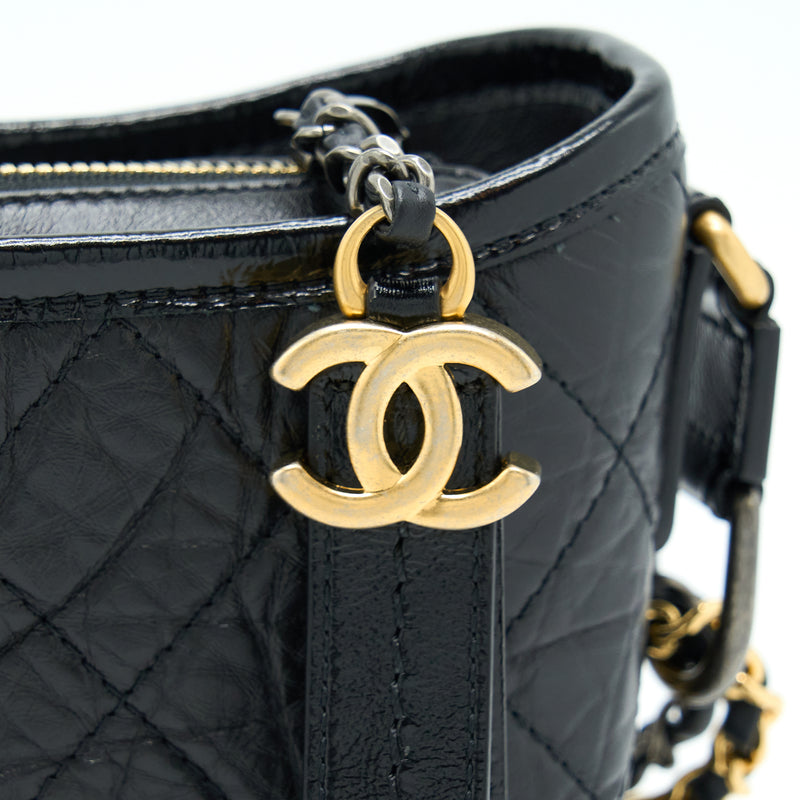 Chanel Small Gabrielle Hobo Bag Black With Multicolour Hardware (Microchip)