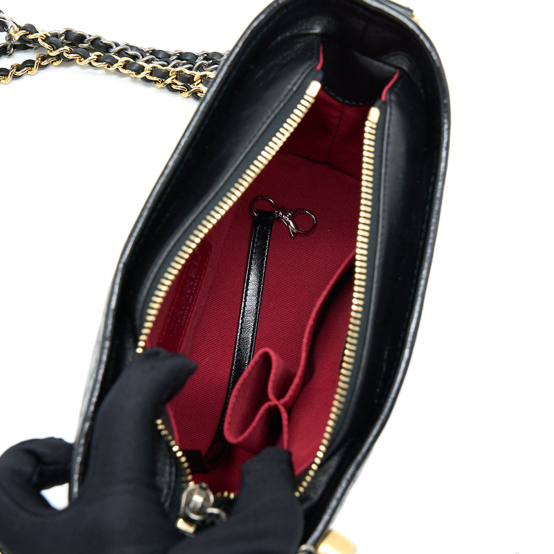 Chanel Small Gabrielle Hobo Bag Black With Multicolour Hardware (Microchip)