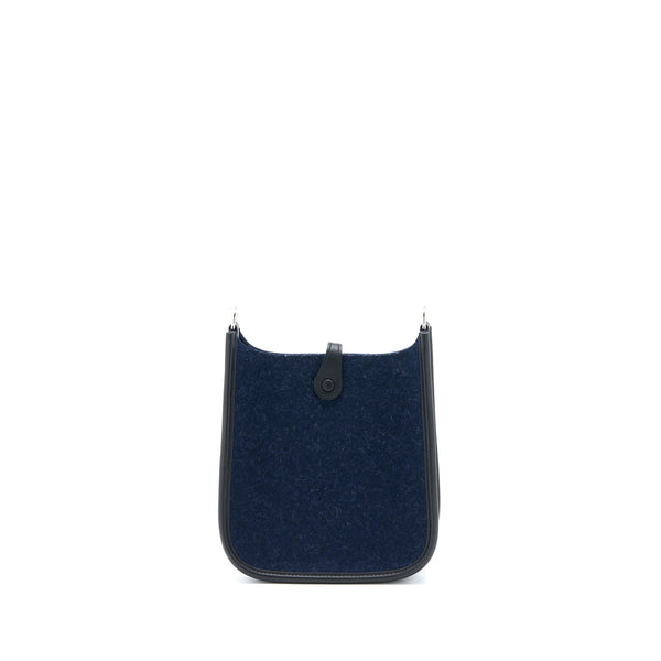 Hermes Mini Evelyne Feutre/Swift Blue Nuit/Black SHW Stamp Y