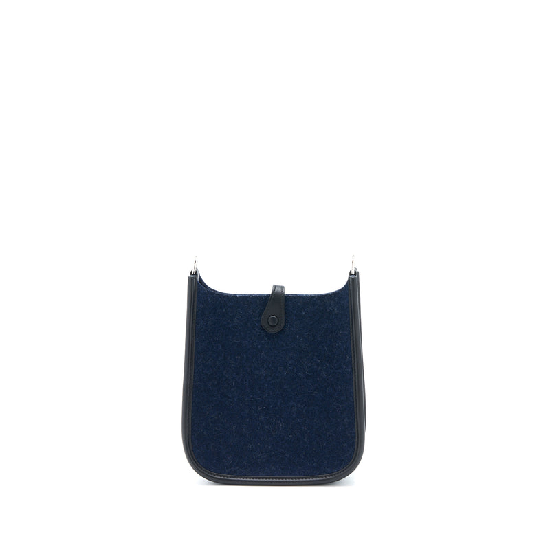 Hermes Mini Evelyne Feutre/Swift Blue Nuit/Black SHW Stamp Y
