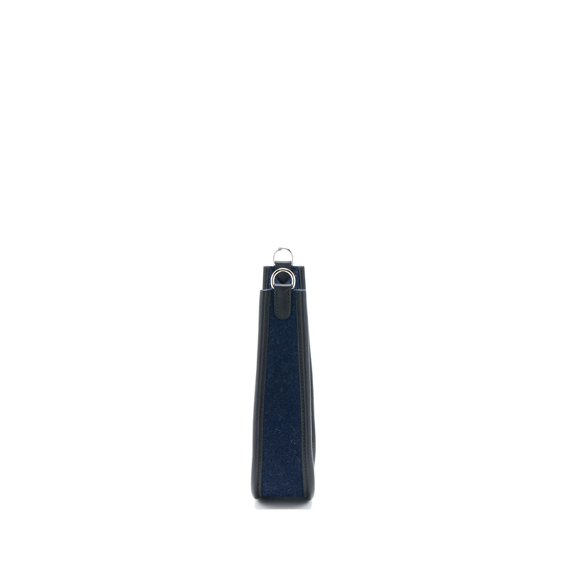 Hermes Mini Evelyne Feutre/Swift Blue Nuit/Black SHW Stamp Y