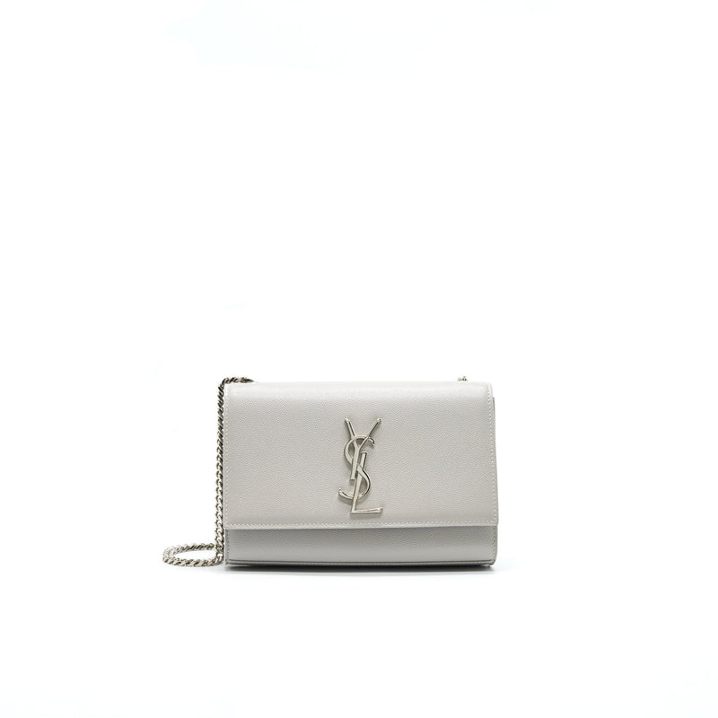 SAINT LAURENT SMALL KATE SMALL CHAIN BAG LIGHT GREY SHW