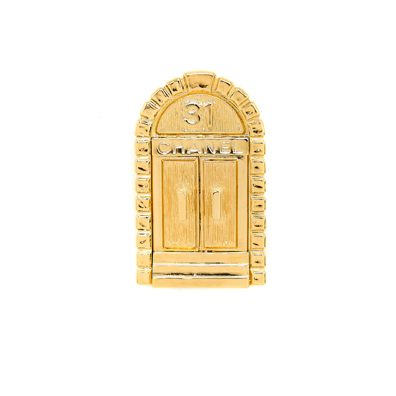 Chanel 31 Doorplate Door Brooch Gold Tone