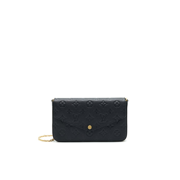 LOUIS VUITTON Felicie Pochette Monogram Empreinte Leather Black