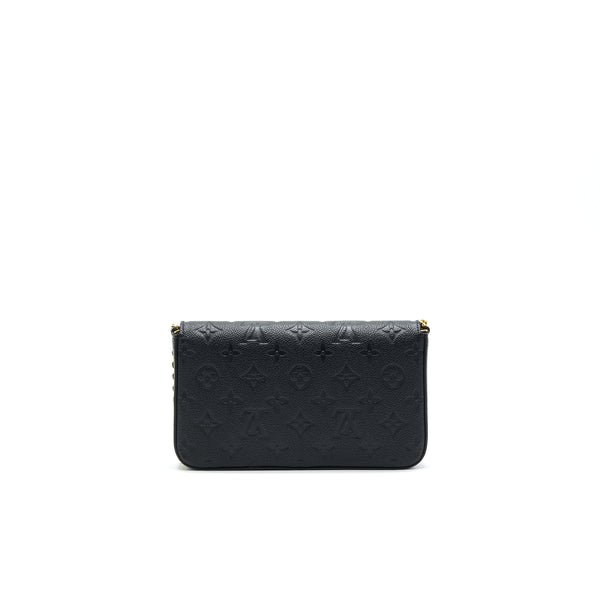 LOUIS VUITTON Felicie Pochette Monogram Empreinte Leather Black