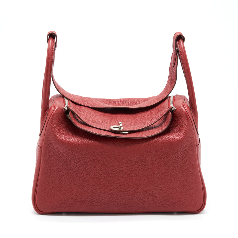 Hermes Lindy 34 Clemence K1 Rouge Grenat SHW Stamp Square R