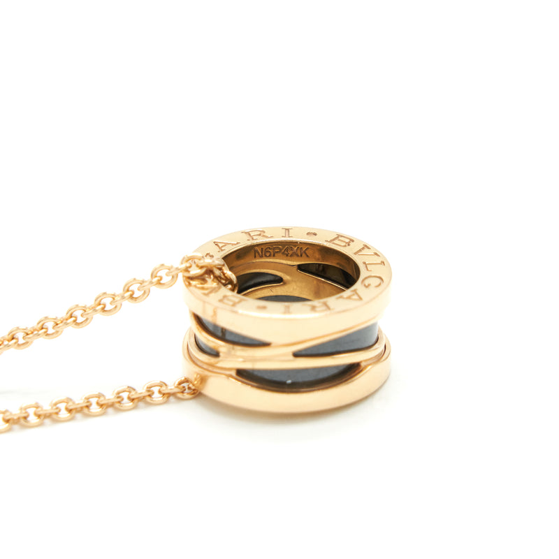 Bvlgari B.zero Necklace Pink Gold Black Ceramic