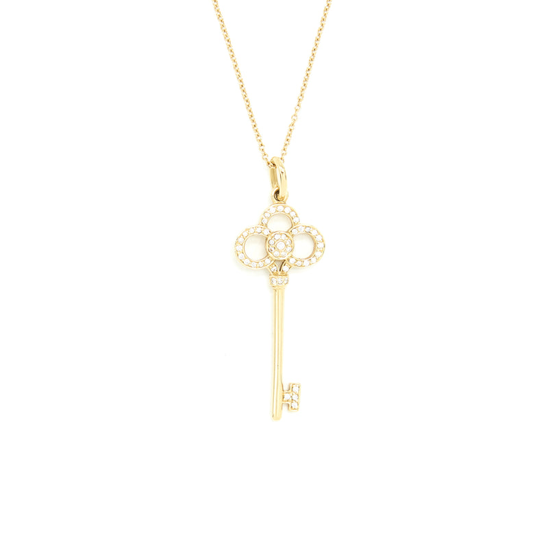 Tiffany Keys mini crown key pendant in 18k rose gold with diamonds