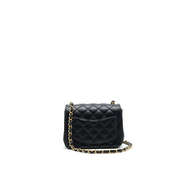 CHANEL MINI SQUARE BLACK LAMBSKIN GHW