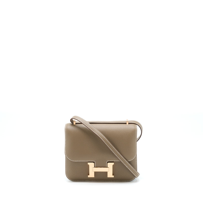 Hermes Mini Constance Epsom Etoupe RGHW Stamp U