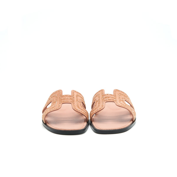 Hermes size37.5 oran sandal Rose Aube/ Nude