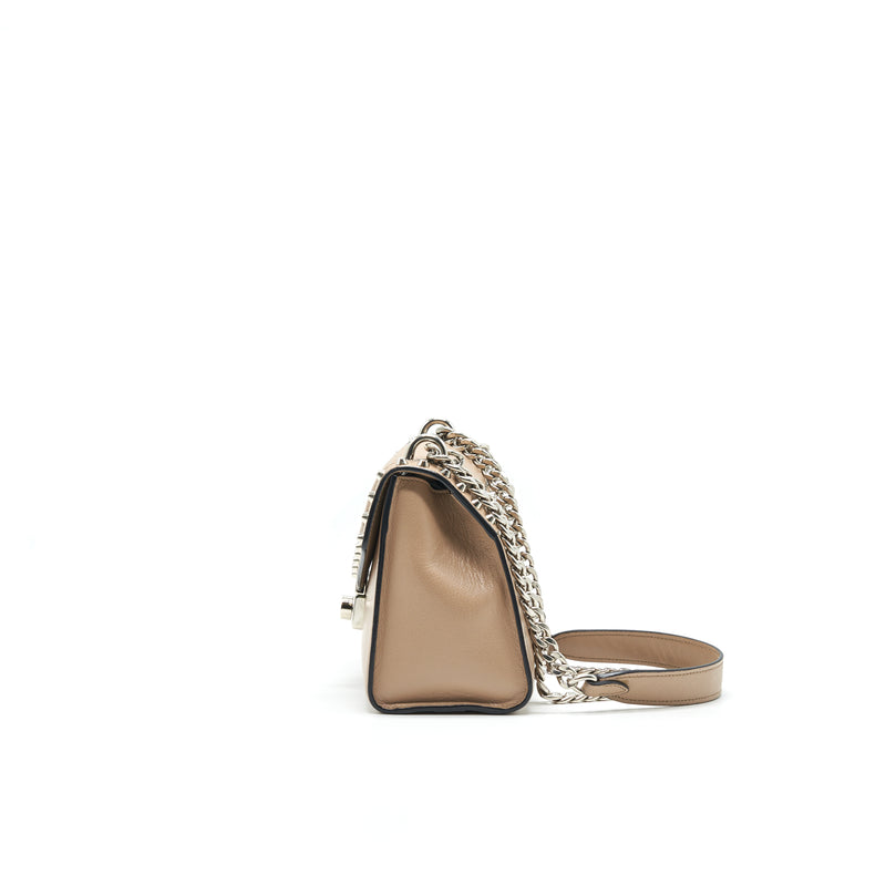 PRADA Small Leather Bag Beige SHW