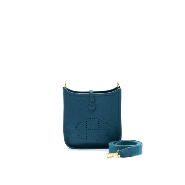 Hermes mini Evelyne w0 Vert Bosphore GHW