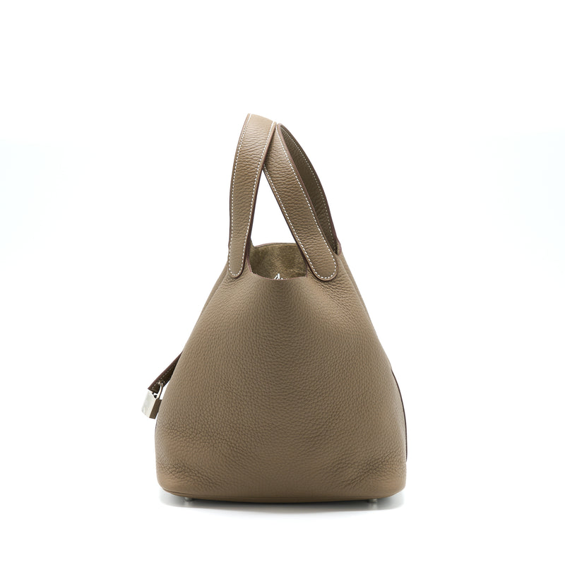 Hermes Picotin Lock Bag 22 Clemence Etoupe SHW Stamp Z
