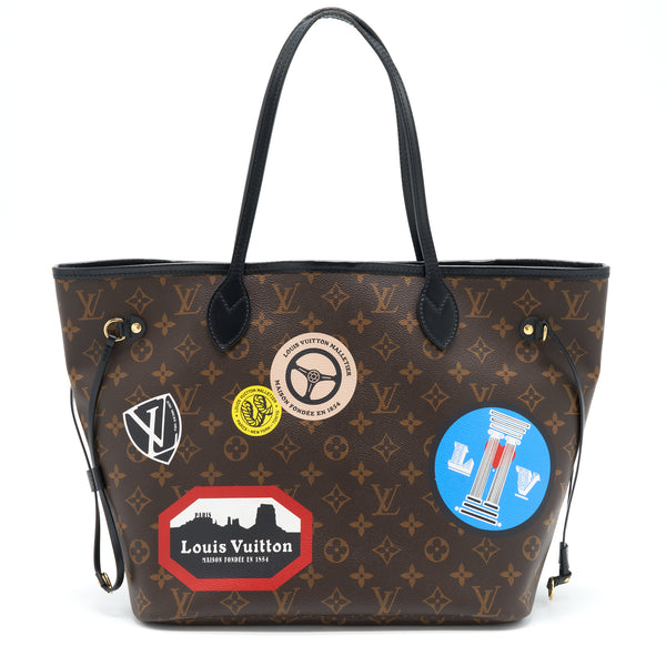 Pre-owned ENGRAVED Louis Vuitton Neverfull MM