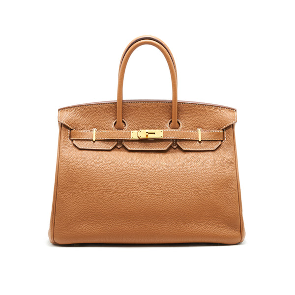 Hermes birkin35 Gold with GHW stamp Square P