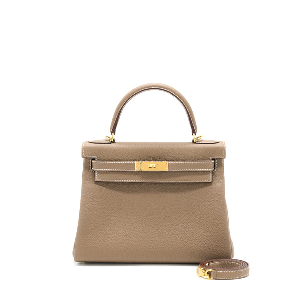 Hermes Kelly 28 Togo Etoupe GHW Stamp U