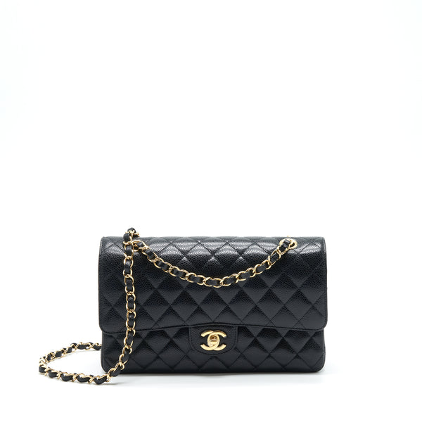 Chanel Medium Classic Double Flap Bag Caviar Black GHW (Microchip)