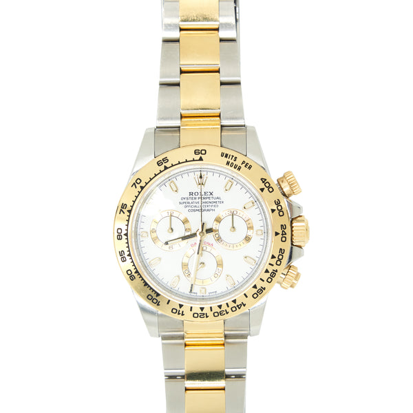Rolex Cosmograph Daytona 40mm 116523 White Dial Oystersteel and Yellow Gold