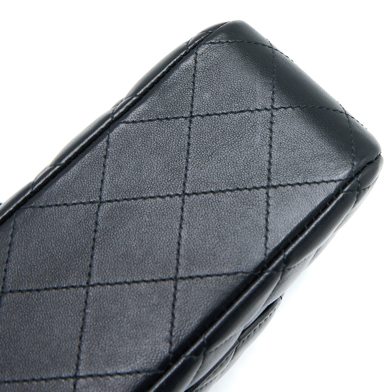Chanel Medium Classic Double Flap Bag Lambskin So Black with Black Har